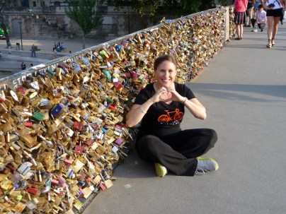 Ali at a "love lock" bridge in Paris